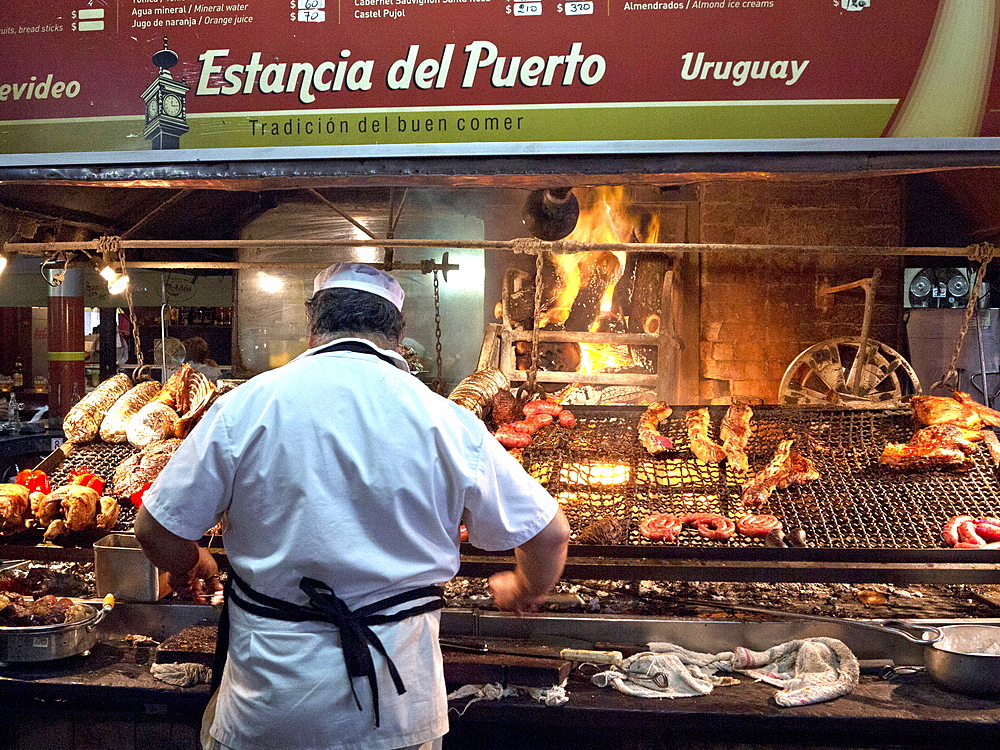 Parilla barbeque restaurant in the Mercado del Puerto, Montevideo, Uruguay, South America