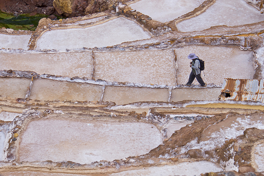 Maras Saltpan Salinas in the Sacred Valley of the Incas, near Cusco, Peru, South America