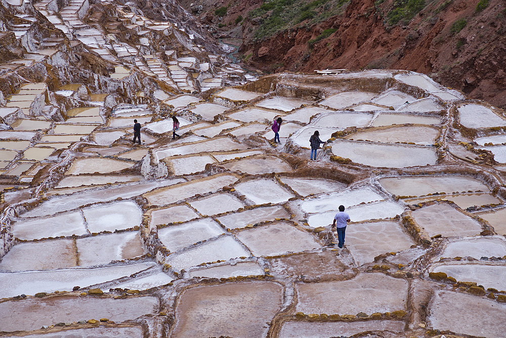 Maras Saltpan Salinas in the Sacred Valley of the Incas, near Cusco, Peru, South America