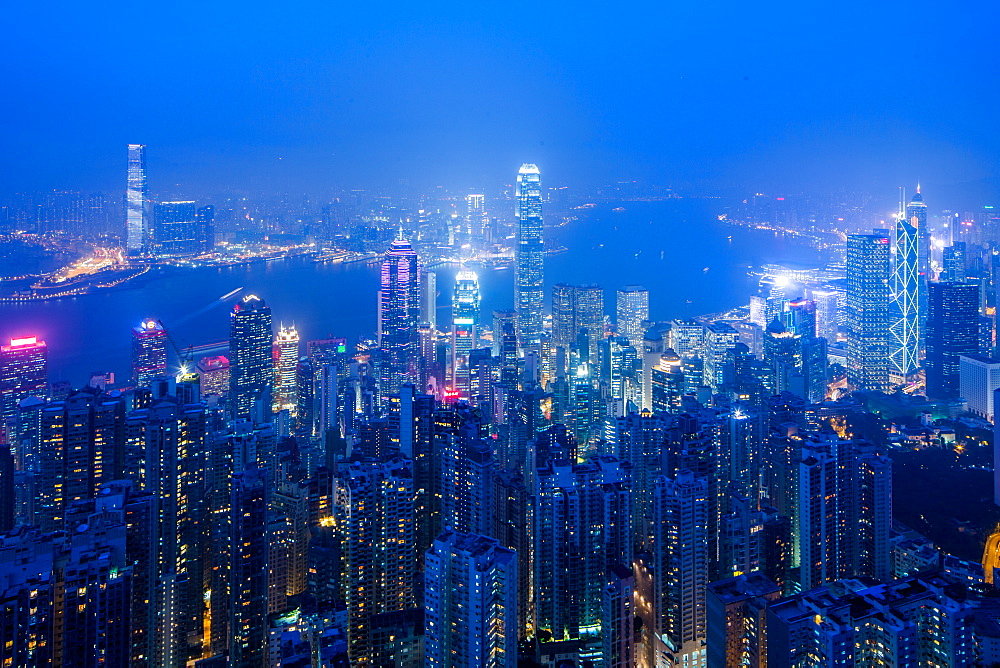 Hong Kong from the Peak, Hong Kong, China, Asia