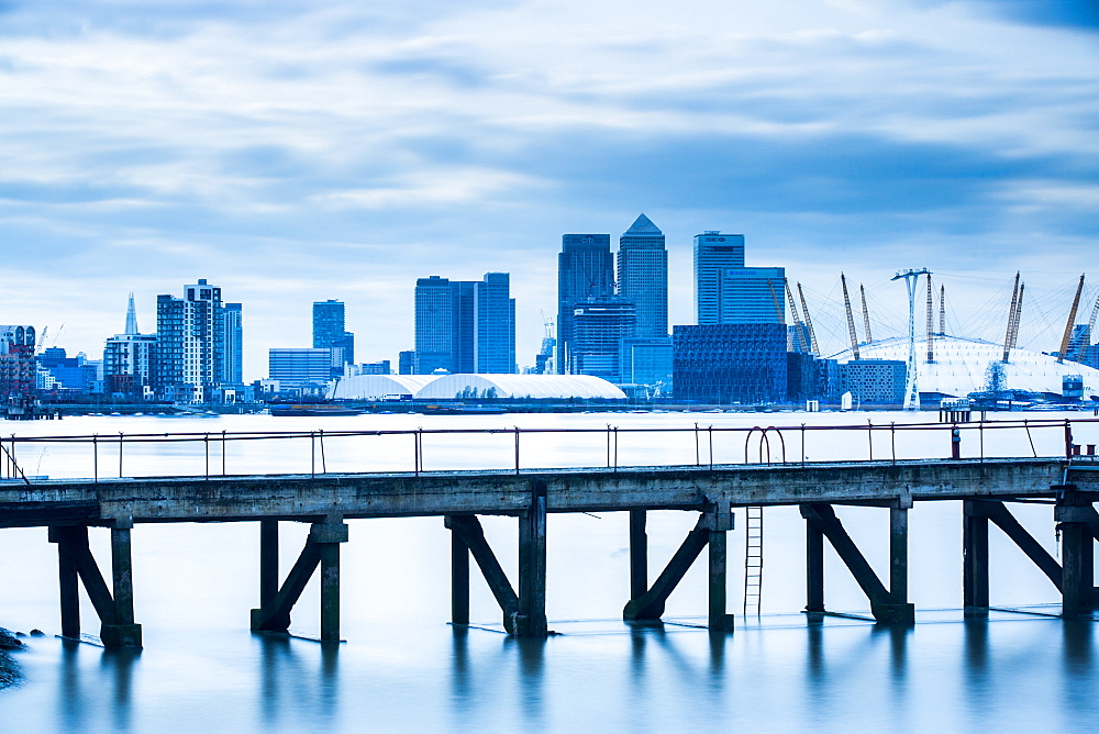 Canary Wharf from London Docklands, London, England, United Kingdom, Europe