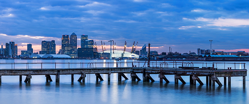 Canary Wharf from London Docklands, London, England, United Kingdom, Europe