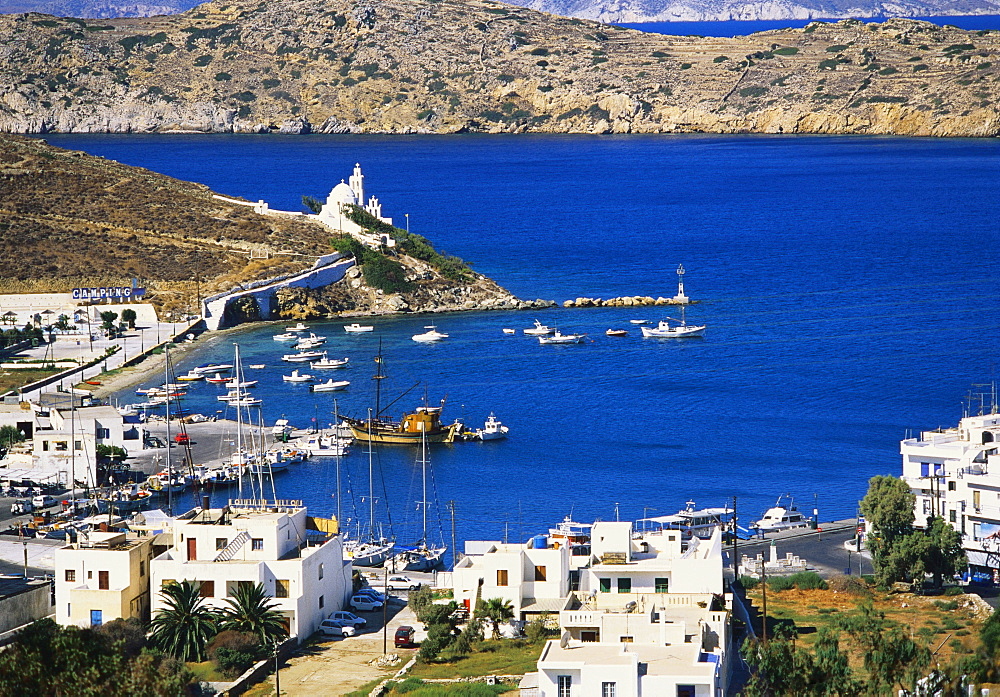 Aerial View of Yialos, Ios, Cyclades, Greece