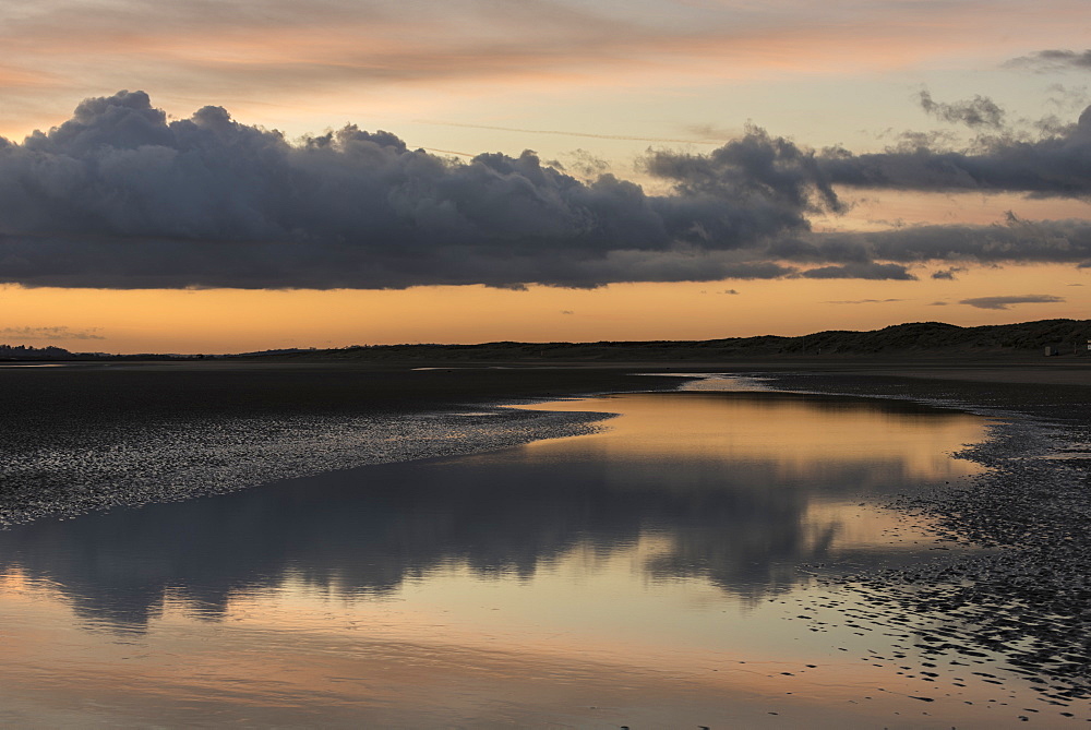 Sunset, Camber Sands, East Sussex, England, United Kingdom, Europe