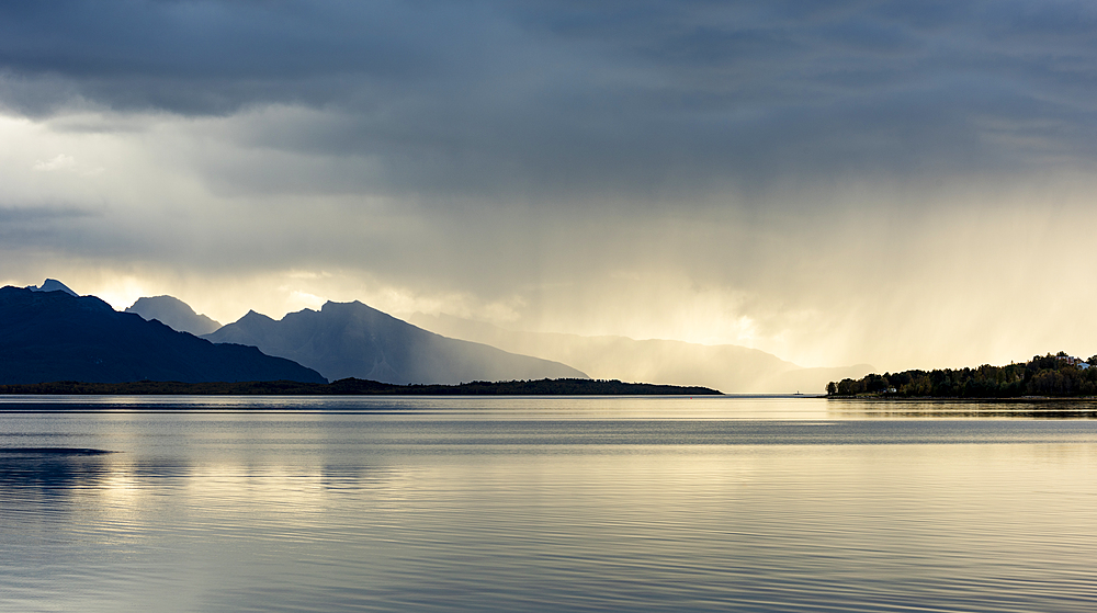 Mountains and rain clouds, Senja, Norway, Scandinavia, Europe