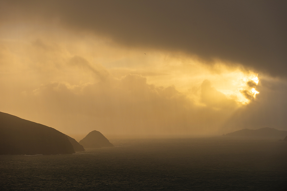 Sunrise over the Blasket Islands, Dingle Peninsula, County Kerry, Munster, Republic of Ireland, Europe