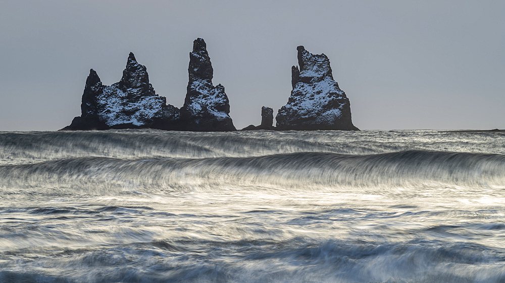 Reynisdrangar sea stacks, Vik, Iceland, Polar Regions