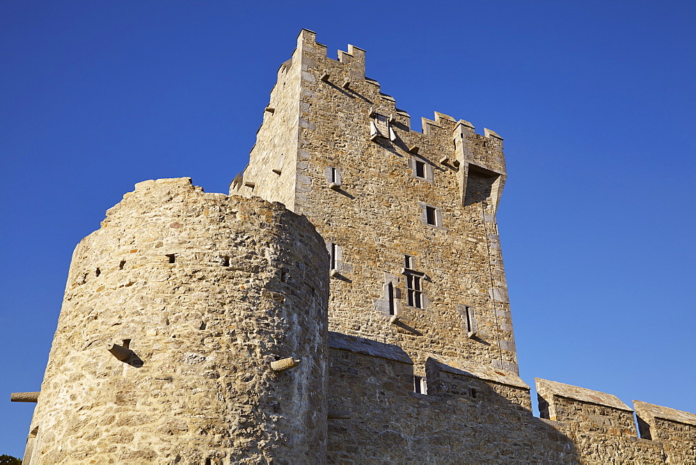 Ross Castle, on the shore of Lough Leane, Killarney National Park, Killarney, County Kerry, Munster, Republic of Ireland, Europe