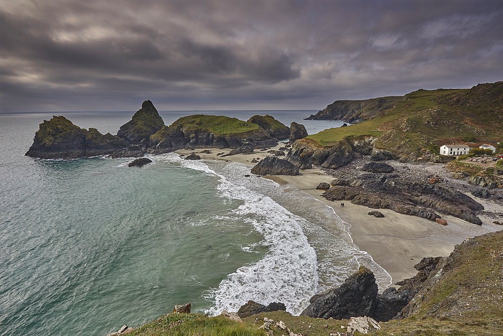 A view of Kynance Cove, near Lizard Point, Britain's most southerly point, Cornwall, Great Britain.