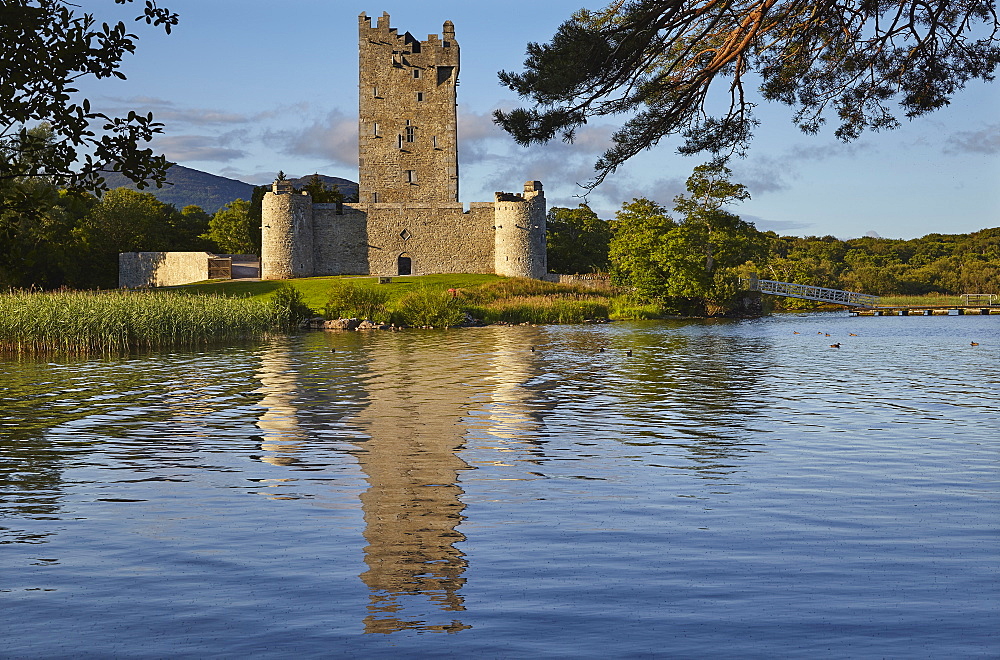 Ross Castle, on the shore of Lough Leane, Killarney National Park, Killarney, County Kerry, Munster, Republic of Ireland, Europe