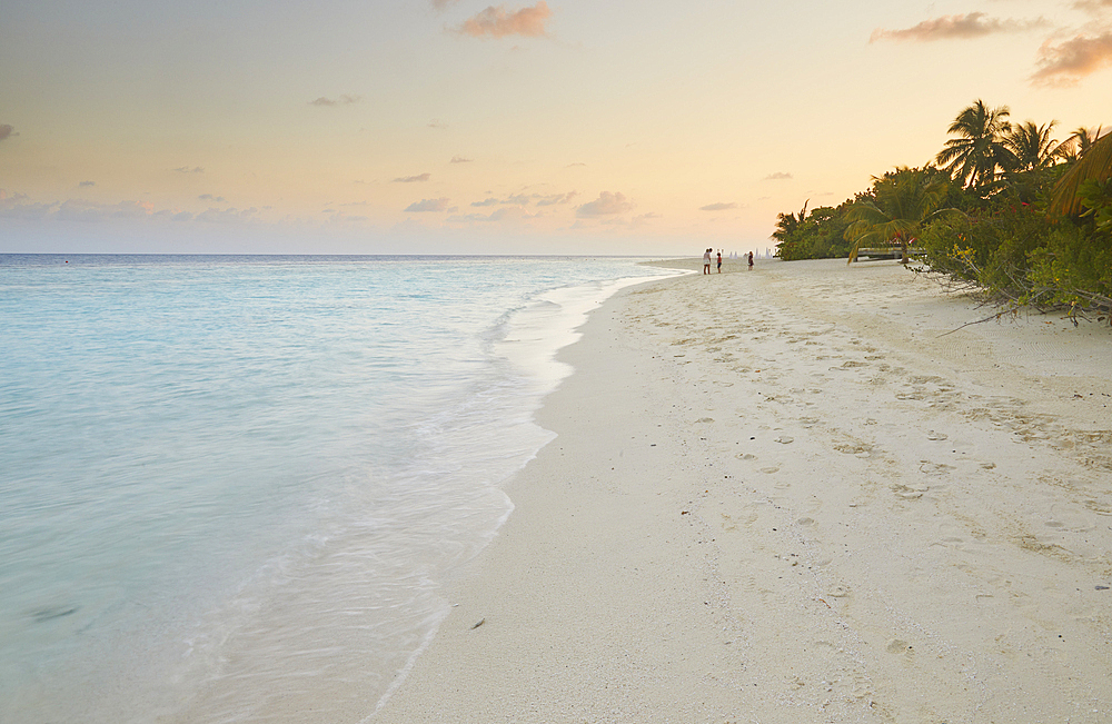 Dusk over the beach on Havodda Island, Gaafu Dhaalu atoll, Maldives