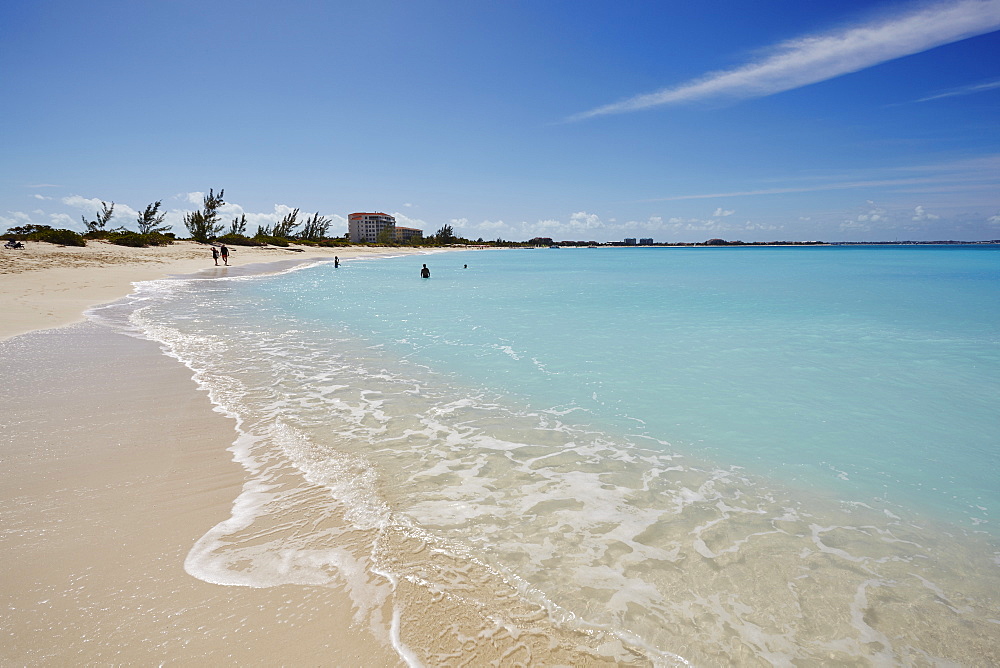 The sands of Grace Bay, the most spectacular beach on Providenciales, Turks and Caicos, in the Caribbean, West Indies, Central America