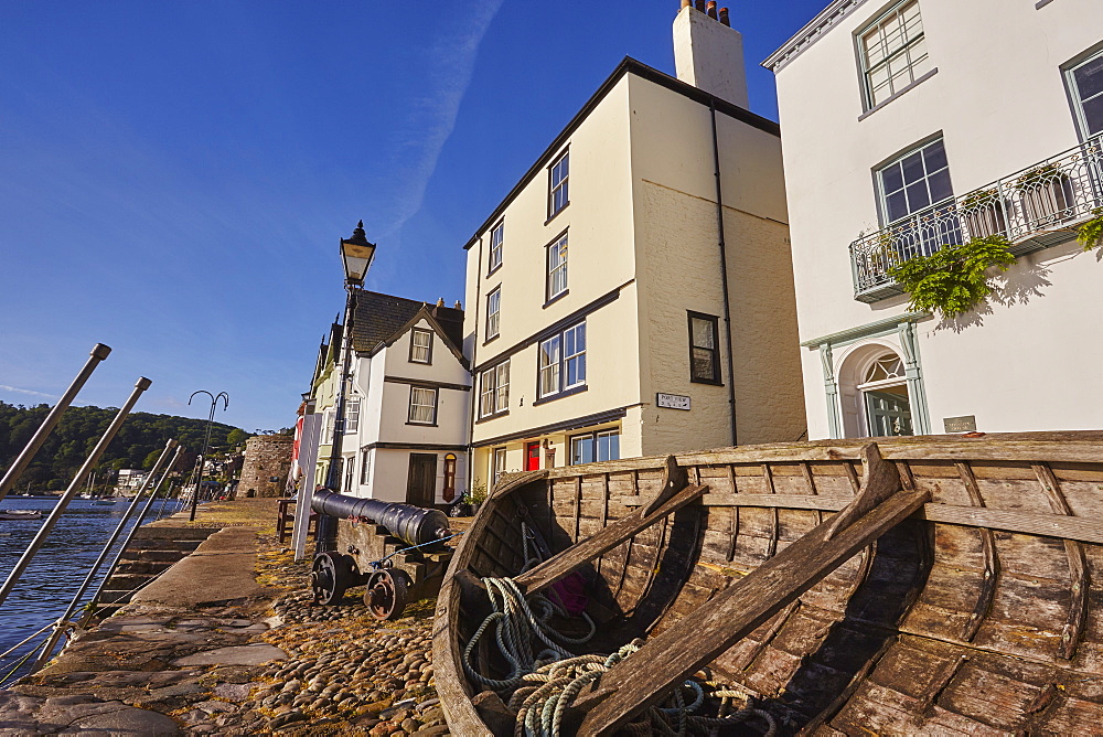 Bayards Cove, the oldest part of the historic harbour of Dartmouth, at the mouth of the River Dart, on Devon's south coast, Dartmouth, Devon, England, United Kingdom, Europe