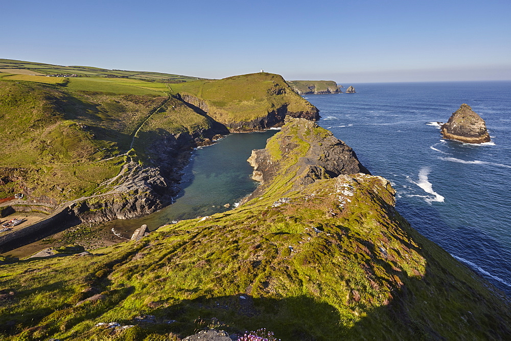 The spectacular cove and harbour at Boscastle, near Tintagel, on the Atlantic coast of north Cornwall, England, United Kingdom, Europe