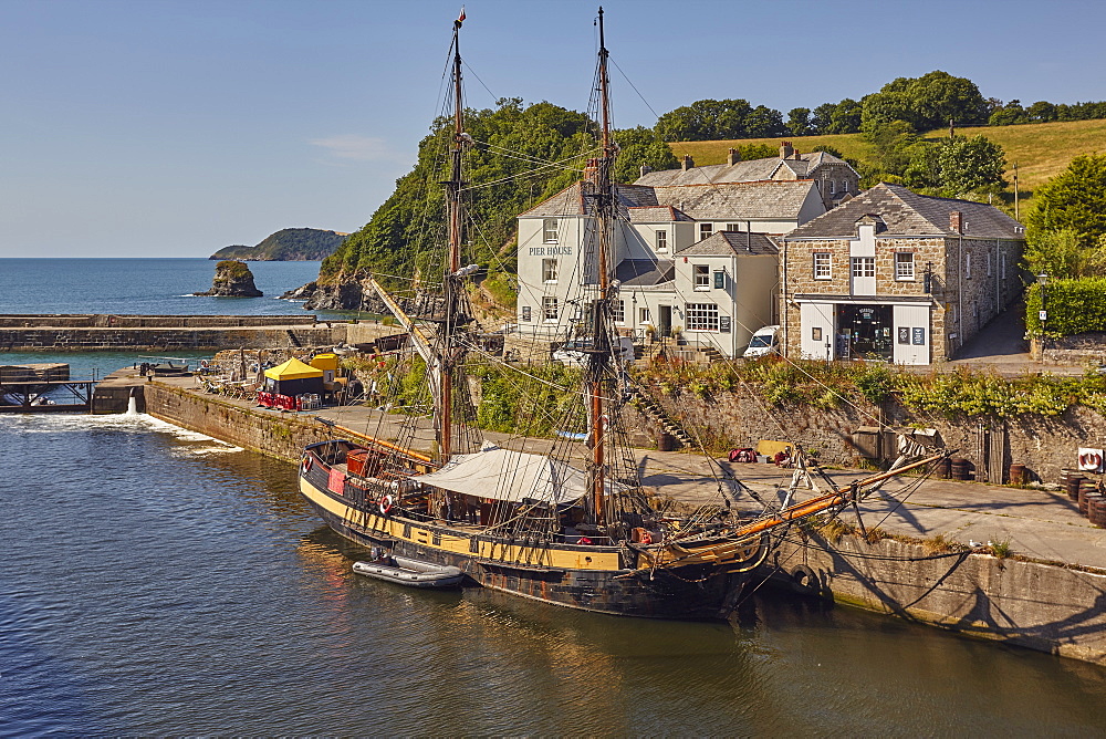 The harbour at Charlestown, near St Austell, on Cornwall's south coast, used for movie sets, especially TV drama Poldark, Charlestown, Cornwall, England, United Kingdom, Europe