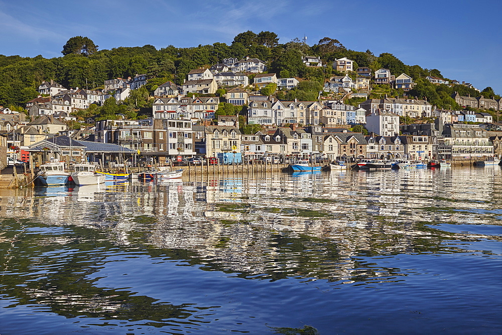 The well-known fishing harbour at Looe, in early morning sunlight, on Cornwall's south coast, Looe, Cornwall, England, United Kingdom, Europe