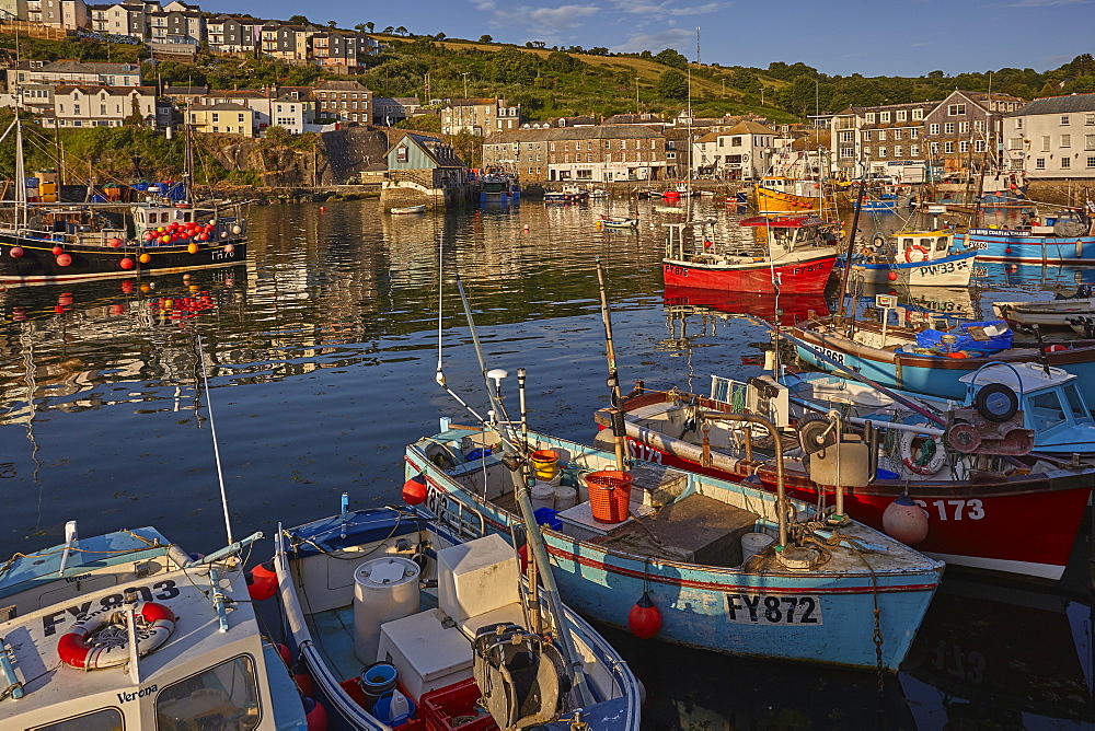 The archetypal Cornish fishing harbour of Mevagissey, near St. Austell, on the south coast of Cornwall, England, United Kingdom, Europe