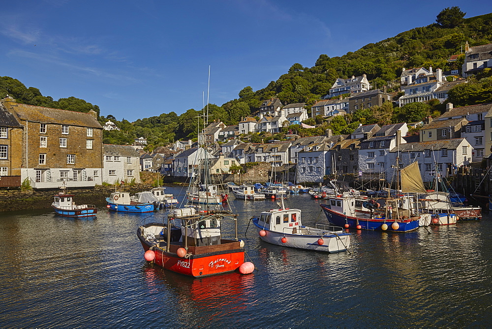 One of Cornwall's most famous attractions, the ultimate quintessential Cornish fishing village of Polperro, on the south coast, Cornwall, England, United Kingdom, Europe