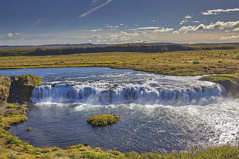 A foaming waterfall, Faxifoss Falls, near Geysir, southwest Iceland, Polar Regions