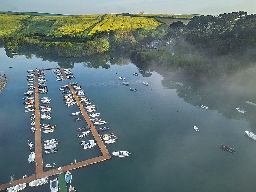 An early morning view of the Kingsbridge Estuary, near Salcombe, Devon, England, United Kingdom, Europe