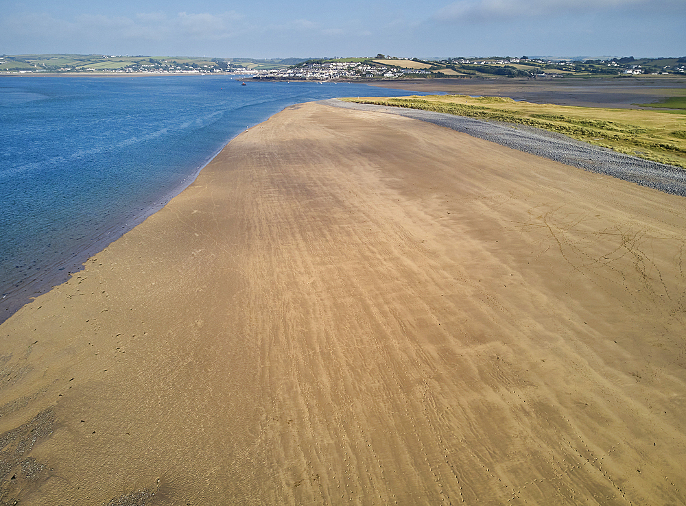 An aerial view of the estuary of the Taw and Torridge Rivers, near Bideford and Barnstaple, Devon, England, United Kingdom, Europe