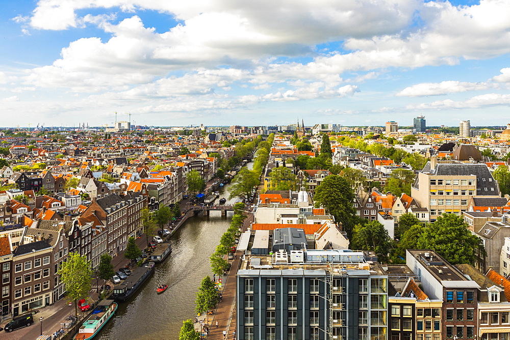 View of Prinsengracht Canal, Amsterdam, Netherlands, Europe