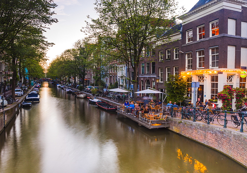 People sitting outside the Cafe 't Smalle, Jordan, Amsterdam, Netherlands, Europe