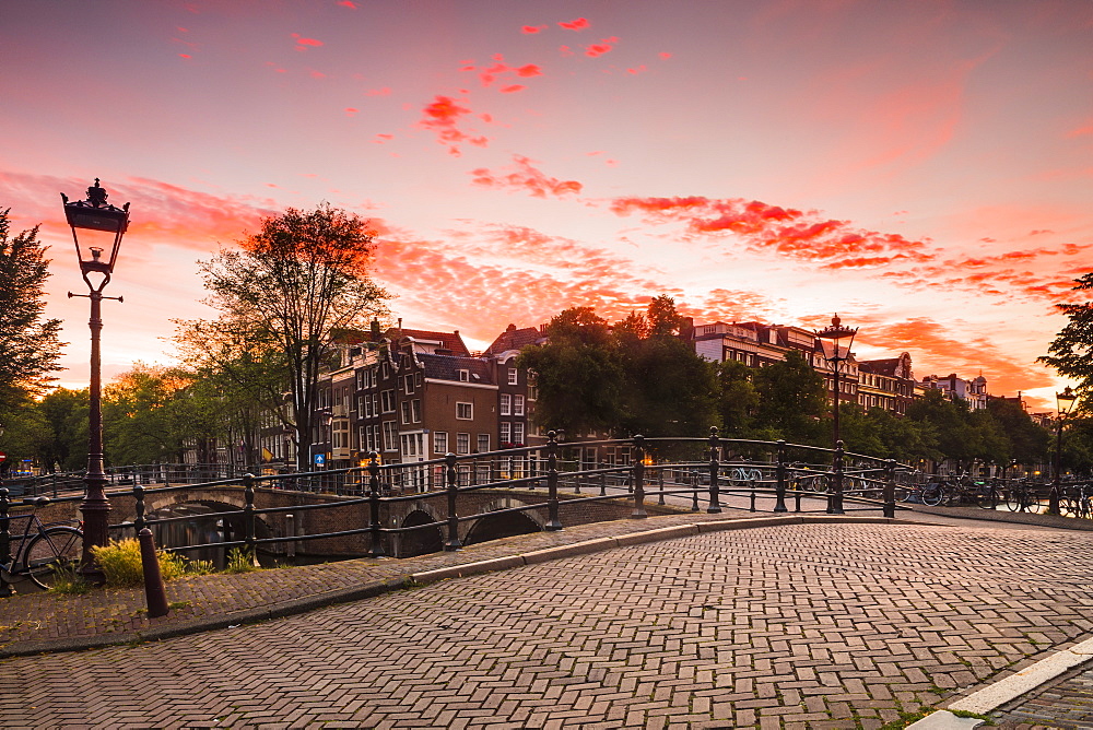 A bridge over the Keizersgracht Canal, Amsterdam, Netherlands, Europe