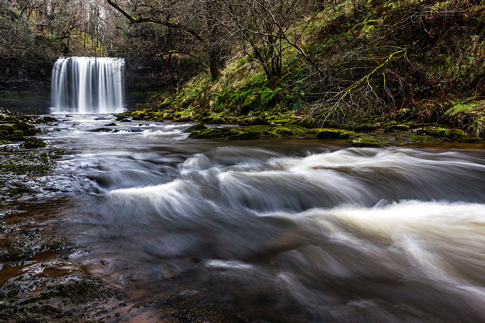 Sgwd yr Eira waterfall, Pontneddfechan, Waterfall country, Brecon Beacons, Powys, Wales, United Kingdom, Europe