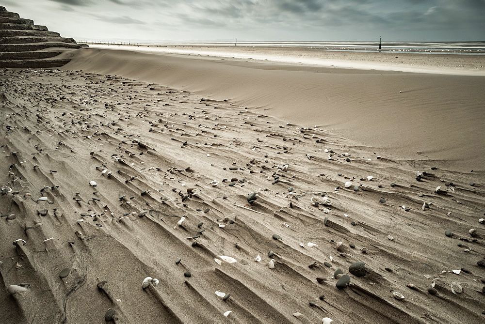 Sand patterns, Rhyl, Denbighshire, North Wales, United Kingdom, Europe