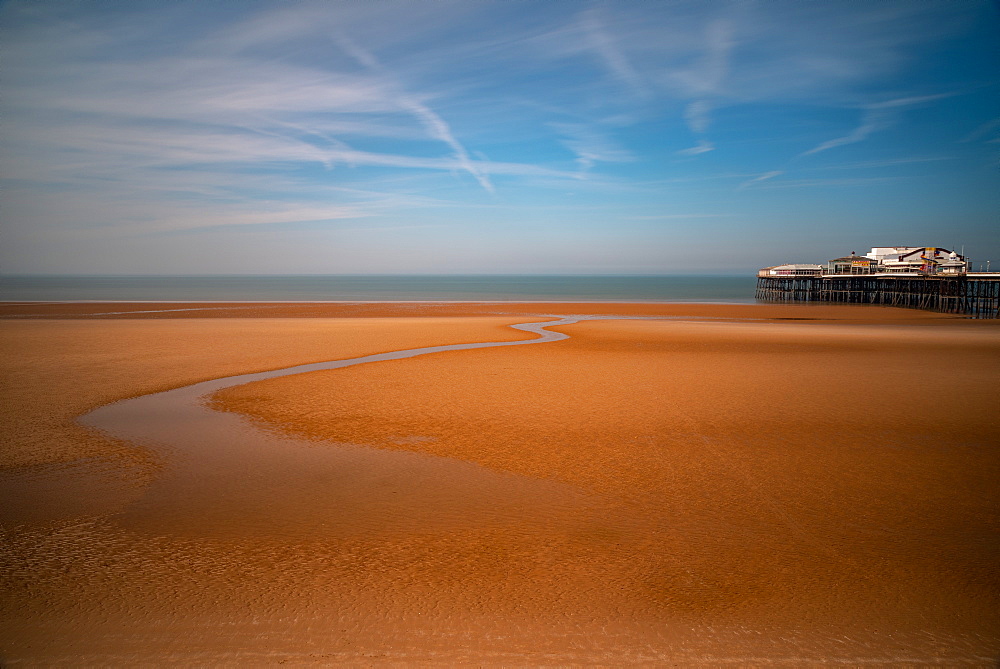 Northern Victorian Pier, Blackpool Beach, Blackpool, Lancashire, England, United Kingdom, Europe