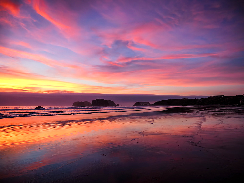 Sunset in Bandon, Oregon, United States of America, North America