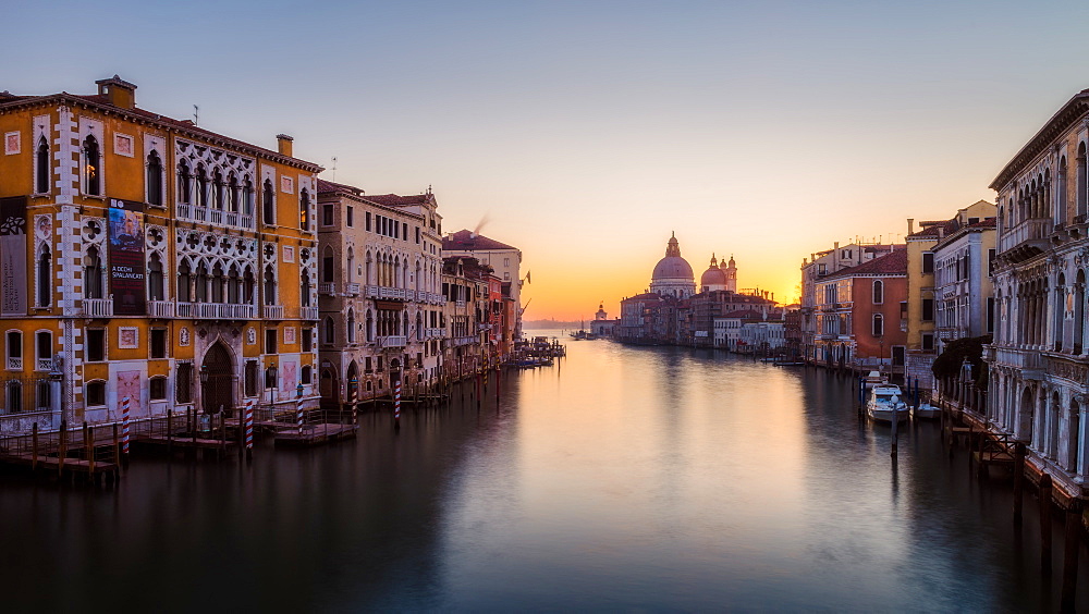 Sunrise at the Grand Canal, Venice, UNESCO World Heritage Site, Veneto, Italy, Europe