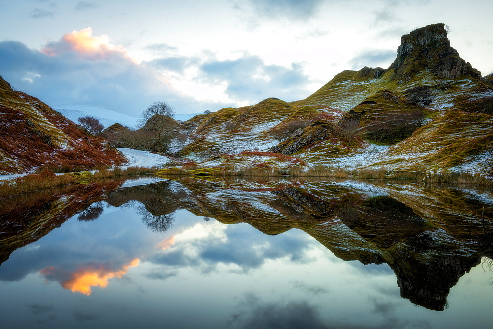 Fairy Glen at sunrise, Isle of Skye, Inner Hebrides, Scotland, United Kingdom, Europe