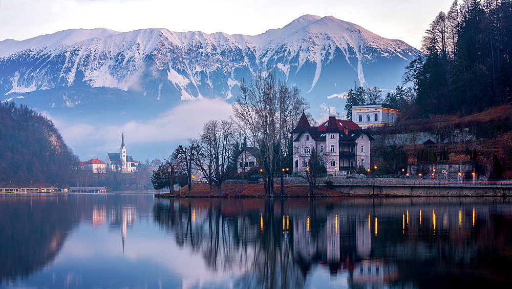 Lake Bled at sunrise, Bled, Slovenia, Europe