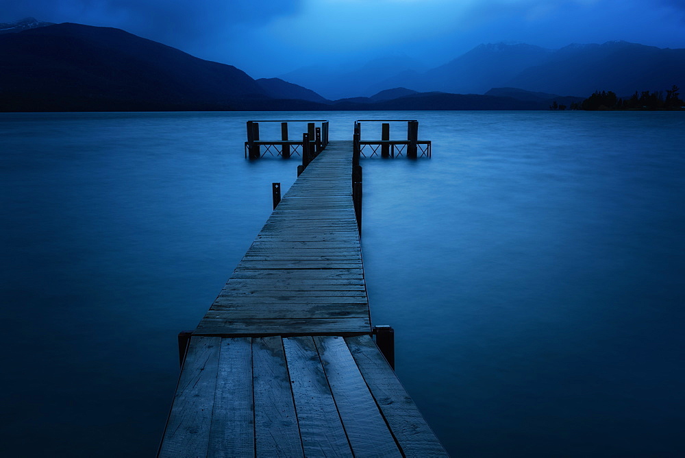 Te Anau Jetty at Blue Hour, Te Anau, South Island, New Zealand, Pacific