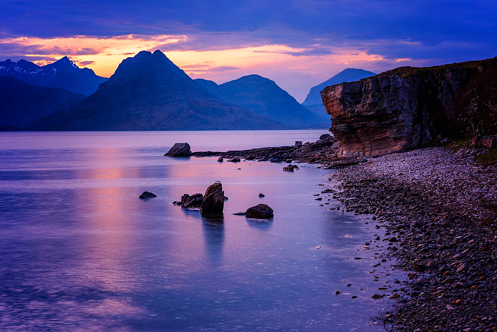 Sunset at Elgol, Isle of Skye, Inner Hebrides, Scotland, United Kingdom, Europe