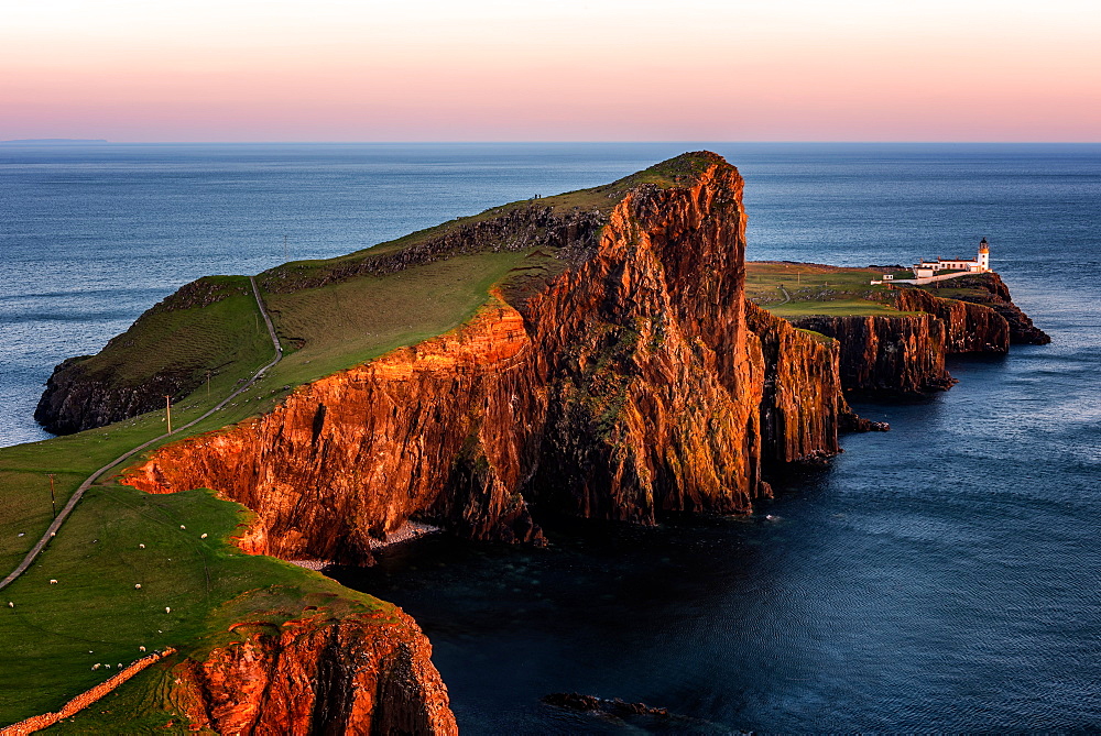 Neist Point at sunset, Isle of Skye, Inner Hebrides, Scotland, United Kingdom, Europe