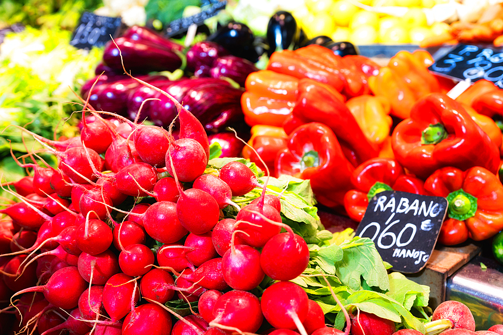 Fresh produce at the food market, Valencia, Spain, Europe