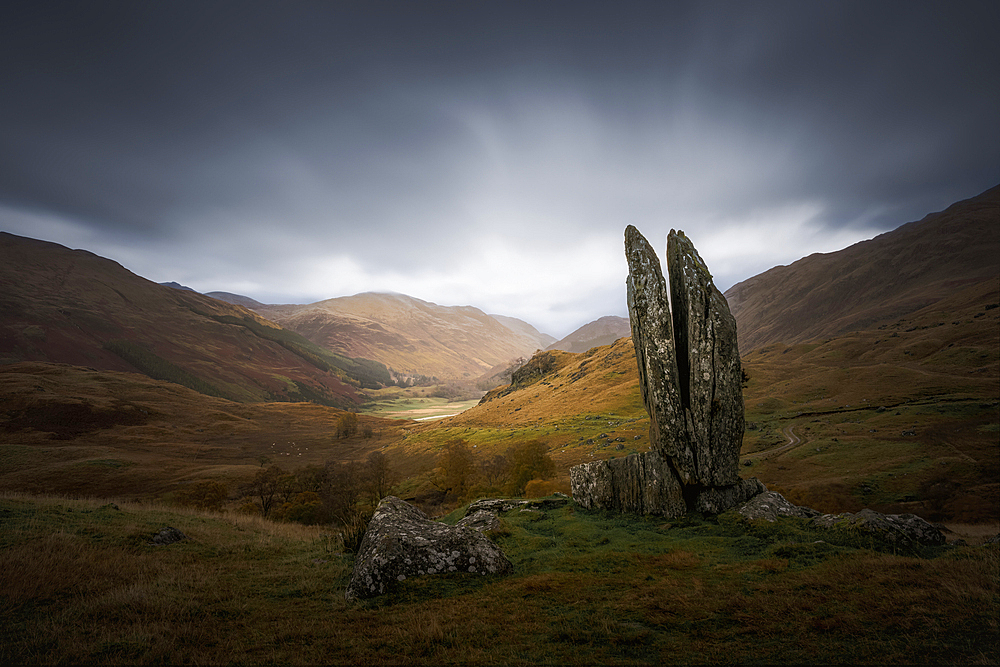 Fionn's Rock (Praying Hands of Mary), Aberfeldy, Perthshire, Scotland, United Kingdom, Europe