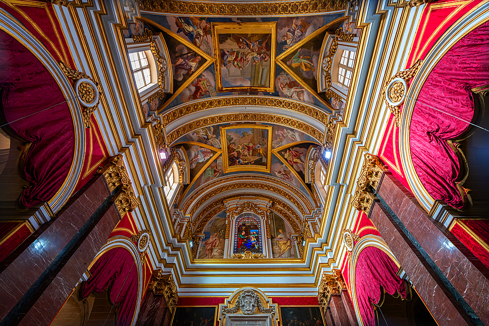 Interior of St. Paul's Cathedral, Mdina, Malta