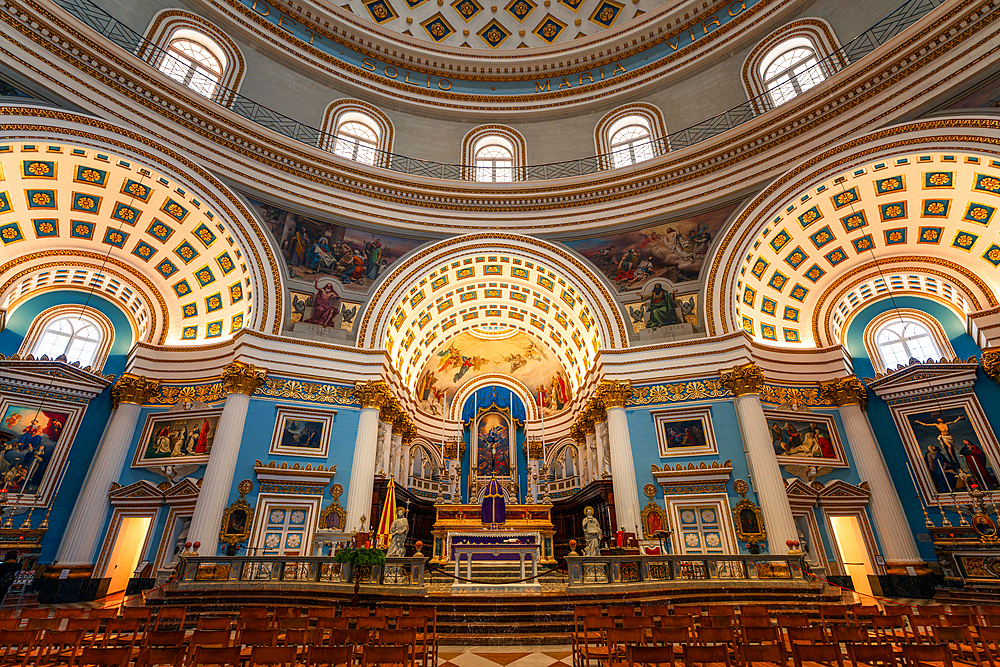 Interior of the Mosta Rotunda (Dome), Mosta, Malta