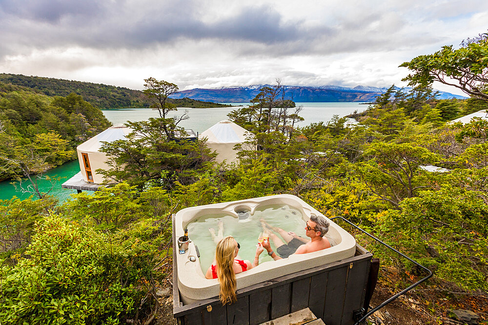 Enjoying the peaceful and beautiful scenery of Torres del Paine National Park, Patagonia, Chile, South America