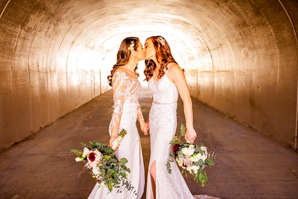 Brides first look pre-wedding ceremony, Corona, California, United States of America, North America