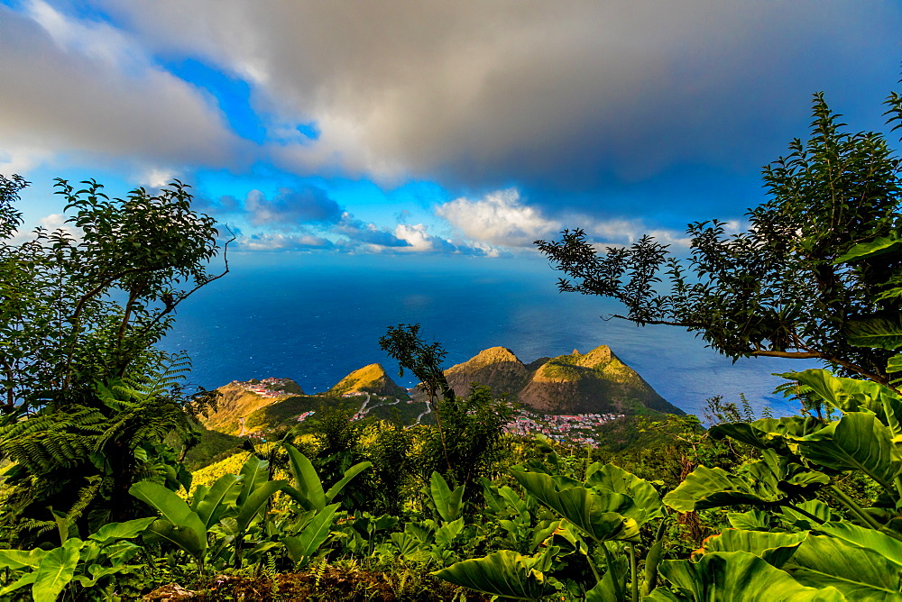 View from the top of Saba Island, Netherlands Antilles, West Indies, Caribbean, Central America