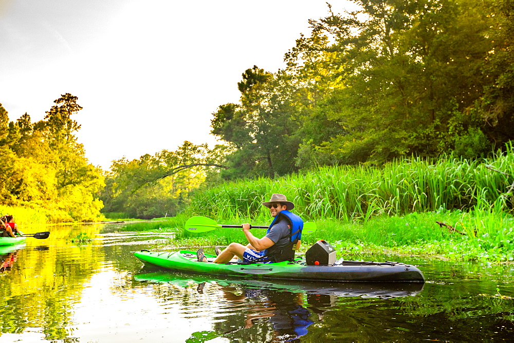 Kayaking through Cane Bayou, New Orleans, Louisiana, United States of America, North America