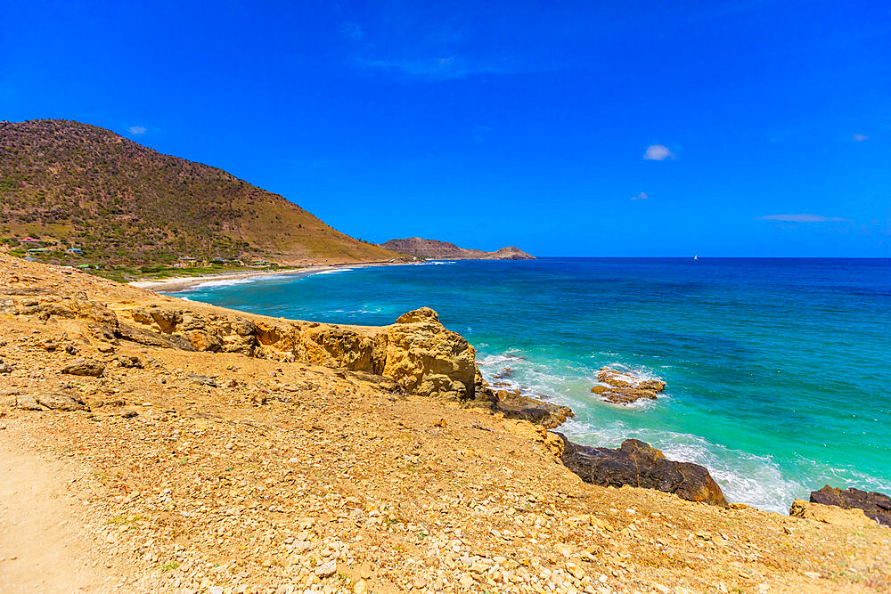 Coastline of St. Barths (Saint Barthelemy), Caribbean, Central America