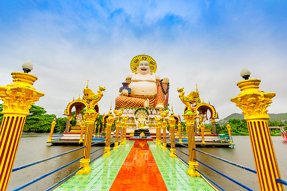 Happy Buddha at Wat Plai Laem, Koh Samui, Thailand, Southeast Asia, Asia