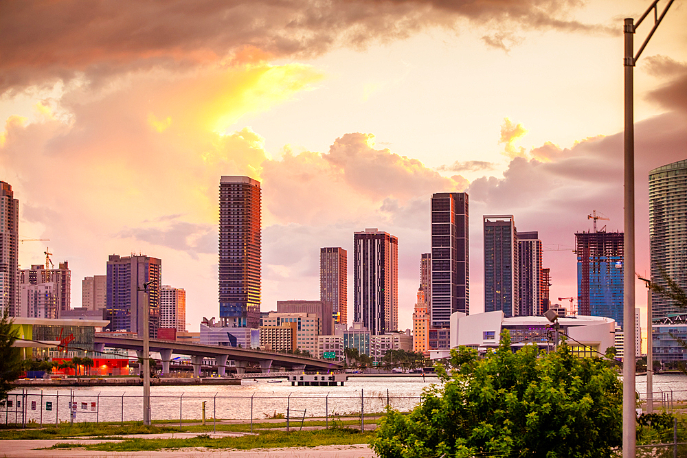 Miami skyline, Miami, Florida, United States of America, North America