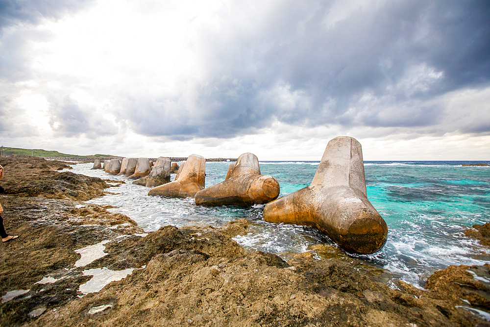 Tetrapods of Yonaguni Island, Yaeyama Islands, Japan, Asia